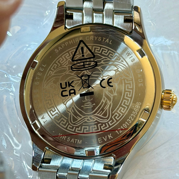 Versace Hellenyium Two Tone Green Dial Watch - Picture 5 of 14